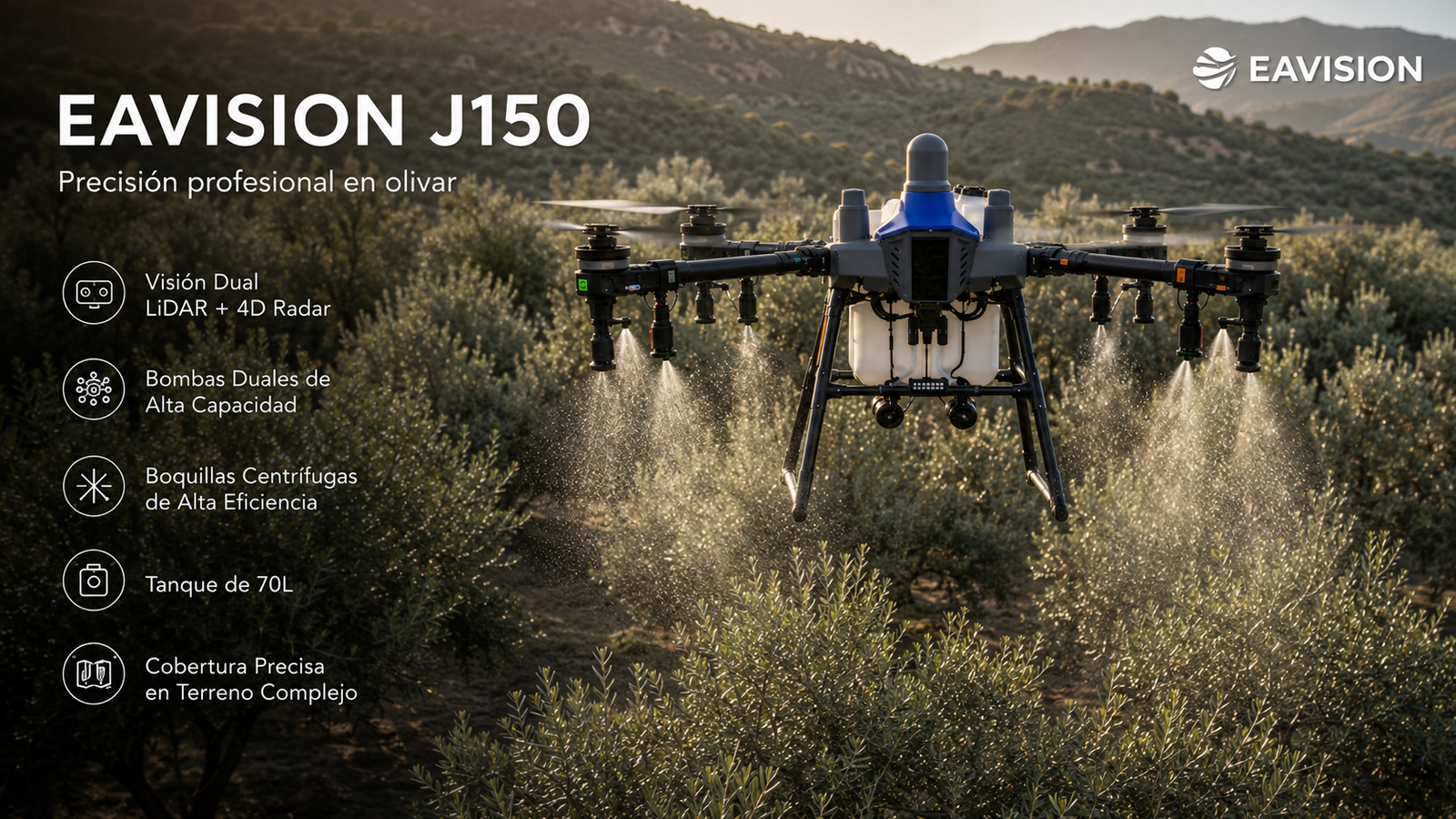 Viñedo — pulverización con dron
