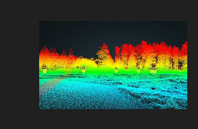 Mapa LiDAR 3D — detección de obstáculos en arboleda
